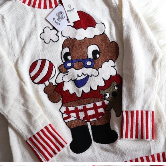 Dubgee by Whoopie Goldberg Baby Santa Knit Sweater Size Medium - Picture 4 of 5
